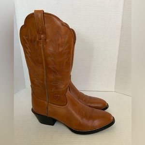 Ariat Boots Womens Western Cowgirl Cowboy Brown Shoes Tan Leather Pull On Size 6